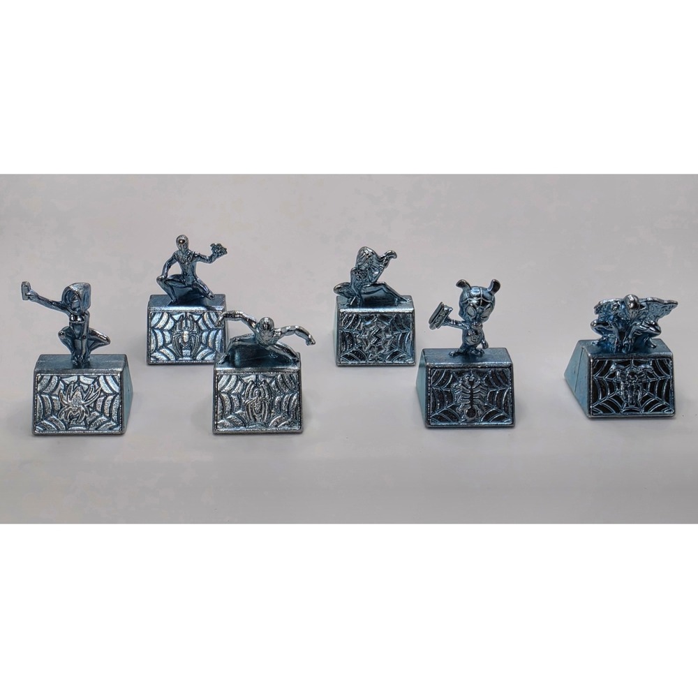 Monopoly Spider-Man 2021 Lot of 6 Metal Tokens Movers Blue Hasbro Marvel